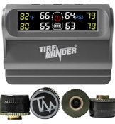 Tire Pressure Monitoring System for 4-Wheel Trailer, Solar Power, 4 Transmitters, up to 70psi TPMS-TRL-4