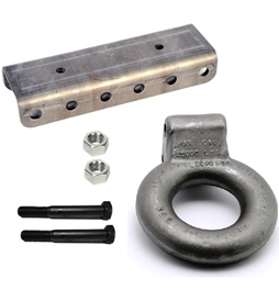 Wallace Forge 3in 14K Adjustable Tow Ring w/6 Hole Channel Bracket & Mounting Hardware 18128XL