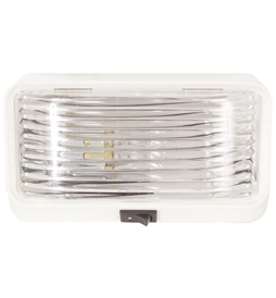 Optronics Rectangular Clear Porch Light w/Switch White Base RVPL3C