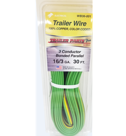 Wire, 16ga Brown Yellow & Green 3 Wire Bonded 30ft WB36-001