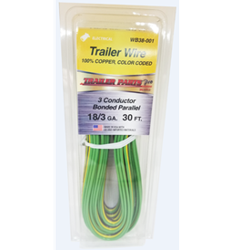 Wire, 18ga Brown Yellow & Green 3 Wire Bonded 30ft WB38-001