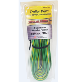 Wire, 18ga White Brown Yellow & Green 4 Wire Bonded 30ft WB48-001