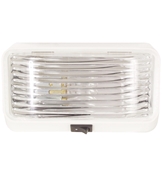 Optronics Rectangular Clear Porch Light w/Switch White Base RVPL3C